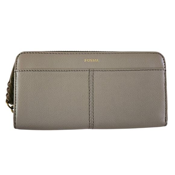 Fossil Women Tan Leather Zip Up Wallet - Picture 1 of 4
